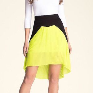 Bebe Pleated Neon High-Low Skirt (S)